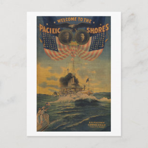 Cartão Postal Bem-vindos às costas do Pacífico. Conexão de Fl