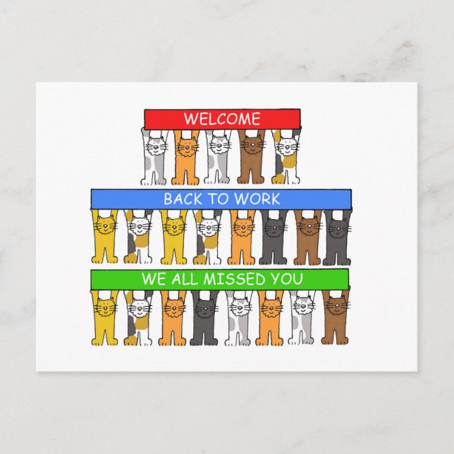 Cartão Postal Bem-vindos de volta ao trabalho Todos nós perdemos (Frente)
