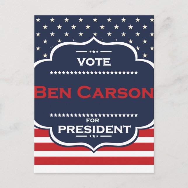 Cartão Postal ben carson presidente (Frente)