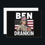 Cartão Postal Ben Drankin Beer 4 de julho Vintage Flag Funny<br><div class="desc">Ben Drankin Beer 4 de julho Vintage Flag Funny</div>