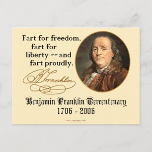 Cartão Postal Ben Franklin - Fart Orgulhoso