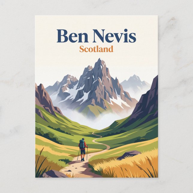 Cartão Postal Ben Nevis Escócia (Frente)
