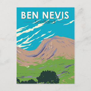 Cartão Postal Ben Nevis Scotland Viagem Art Vintage