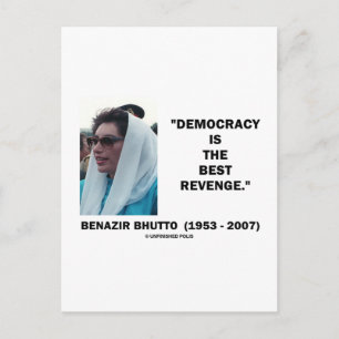 Cartão Postal Benazir Bhutto Democracy É A Melhor Vingança
