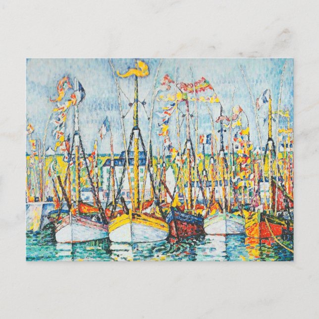 Cartão Postal Bênção da frota atuneira de Groix por Paul Signac (Frente)