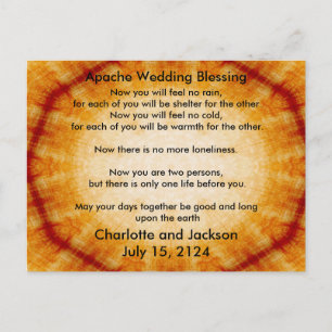 Cartão Postal Bênção de Casamento Apache em Papel Antigo