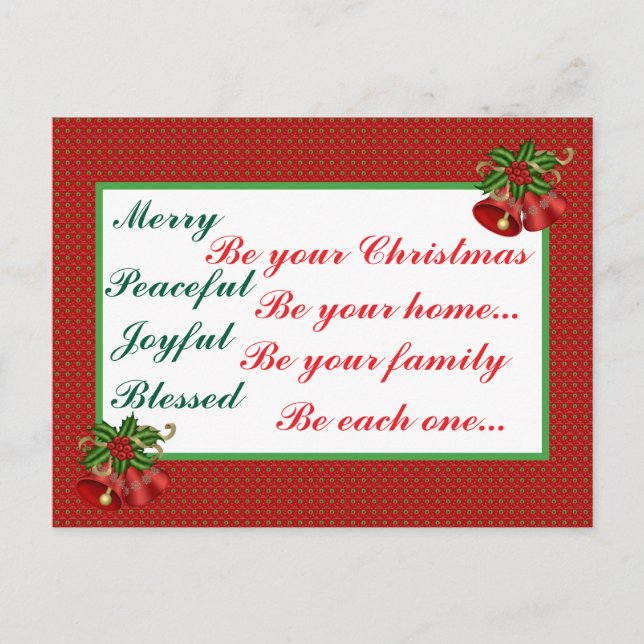 Cartão Postal Bênção de Natal  (Frente)