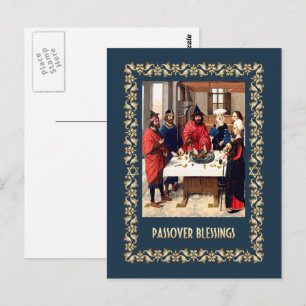 Cartão Postal Bênçãos da Páscoa. Arte fina 