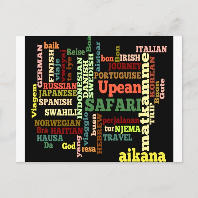 Cartão Postal Bênçãos internacionais de Viagem (Frente)