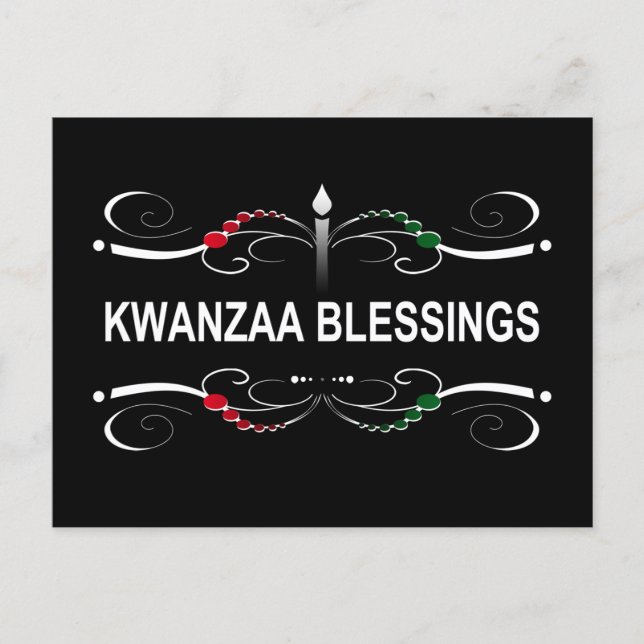 Cartão Postal bênçãos sofisticadas do kwanzaa (Frente)