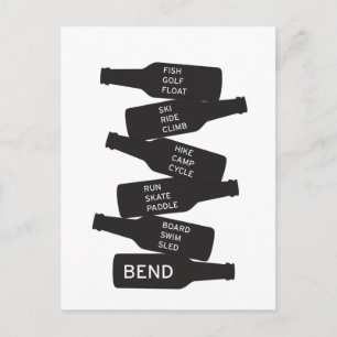 Cartão Postal Bend Oregon Beer Botle Empilhada em Atividades Ext