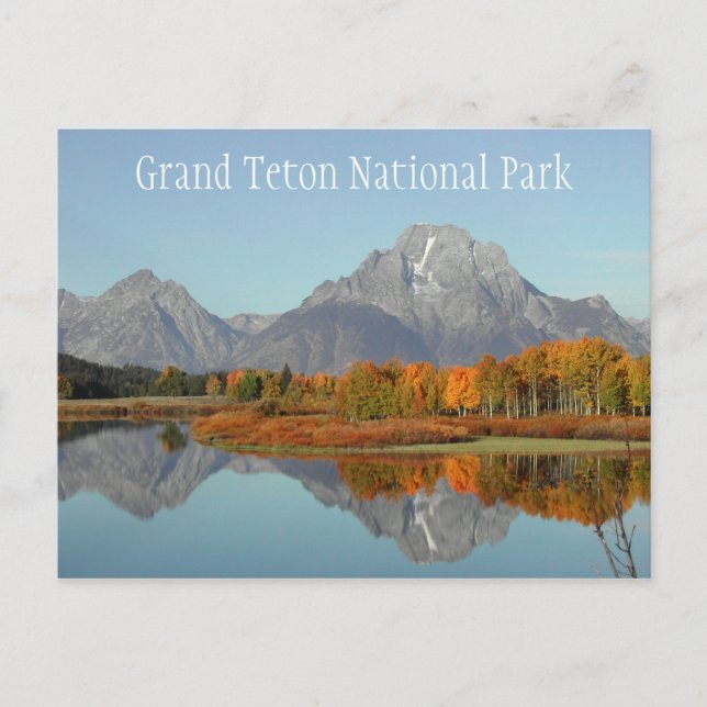 Cartão Postal Bend Oxbow, Monte Moran Refletimento Grand Teton N (Frente)