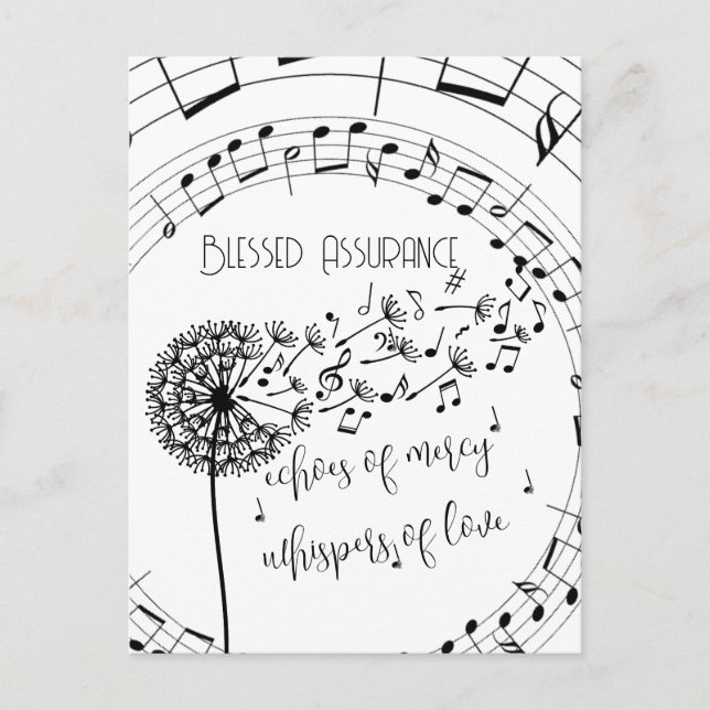 Cartão Postal Bendito Assurance Hymn Christian (Frente)