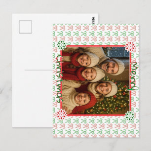 Cartão Postal Bengala de Natal personalizada/hálito de menta