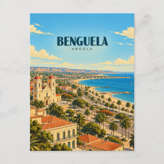 Cartão Postal Benguela Angola Arte de Viagem Vintage
