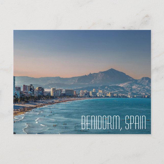 Cartão Postal Benidorm, Espanha costeira (Frente)