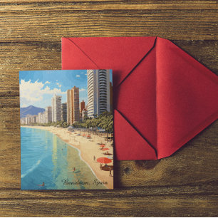 Cartão Postal Benidorm Vintage Espanha Viagem Mediterrâneo