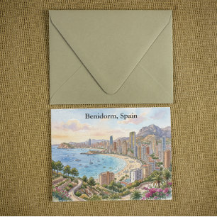 Cartão Postal Benidorm Vintage Retro Espanha Costa Blanca Férias