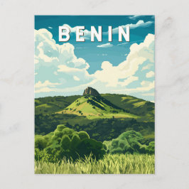 Cartão Postal Benin Illustration Viagem Art Vintage