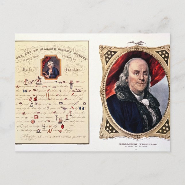 Cartão Postal Benjamin Franklin 1847 (Frente)