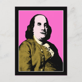 Cartão Postal Benjamin Franklin Estilo Arte Pop