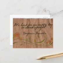 Benjamin Franklin Inspirational Cote "Empty Bag"