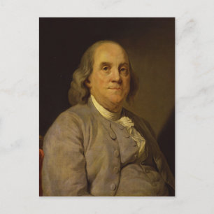 Cartão Postal Benjamin Franklin por Joseph-Siffred Duplessis