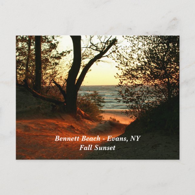 Cartão Postal Bennett Beach - Evans, NY (Frente)
