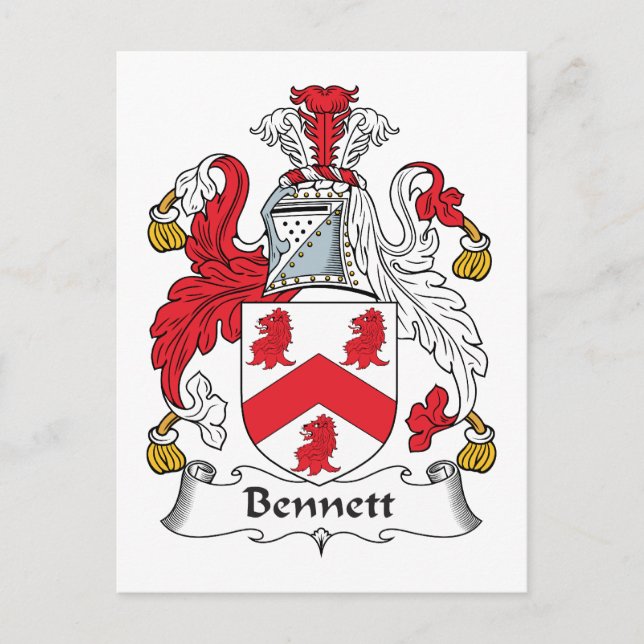 Cartão Postal Bennett Family Crest (Frente)