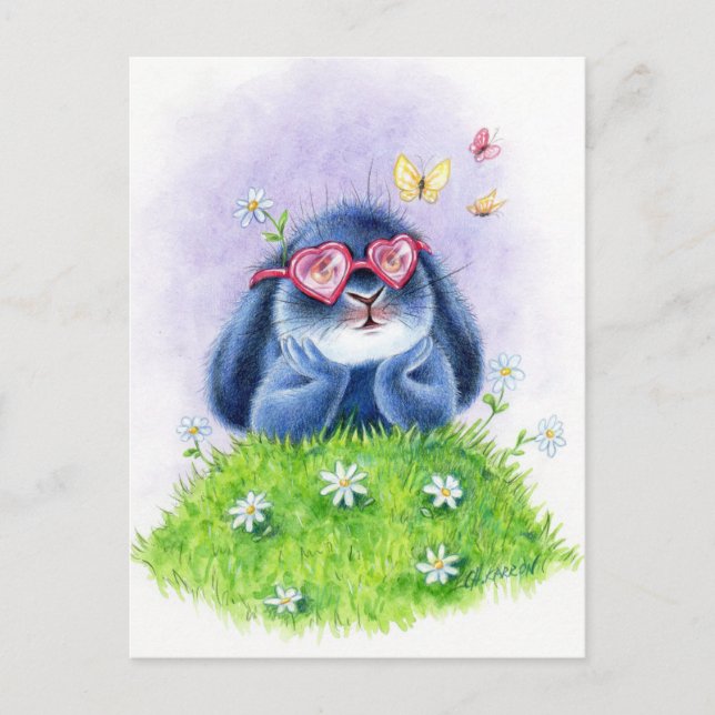 Cartão Postal Benny Blue - Óculos Rosa (Frente)