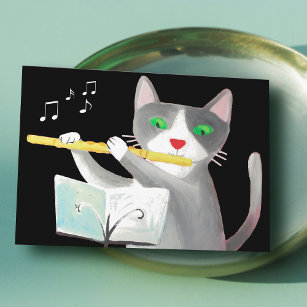 Cartão Postal Benny, o gato flautista