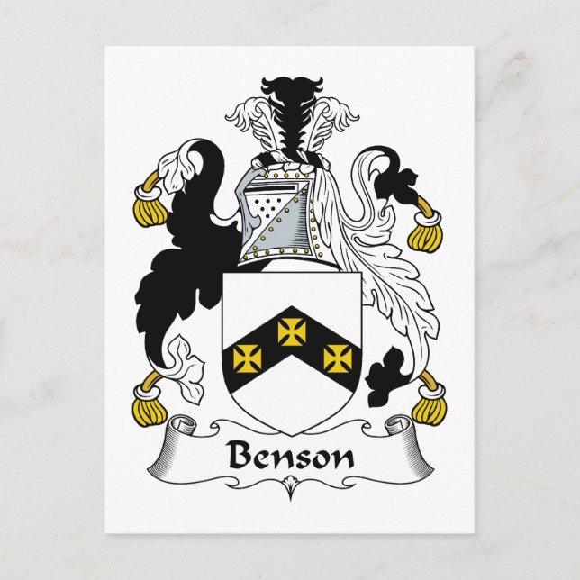 Cartão Postal Benson Family Crest (Frente)