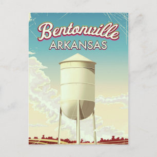 Cartão Postal Bentonville, poster de viagens de Arkansas.