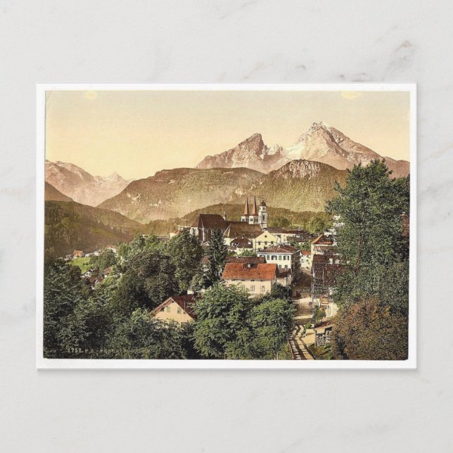 Cartão Postal Berchtesgaden com Waltzmann, Alta Baviera, Germa (Frente)