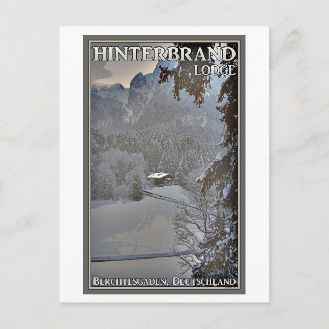 Cartão Postal Berchtesgaden - Lodge da Hinterbrand (Frente)