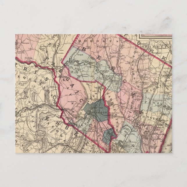 Cartão Postal Bergen, Cos Passaico, NJ (Frente)