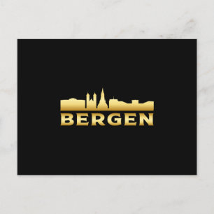 Cartão Postal Bergen Norway City Skyline Cityscape Funny Gift