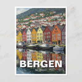 Cartão Postal Bergen Norway Viagem