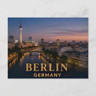 Cartão Postal Berlim Alemanha Destino de Viagem Europeu Moderno
