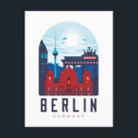 Cartão Postal Berlim Alemanha Skyline<br><div class="desc">Belo cartão postal de Berlim Skyline acrílico. Uma bela ideia de presente para os entes queridos no aniversário ou no natal para todos os turistas que fizeram uma viagem à capital alemã.</div>