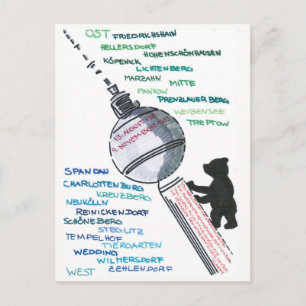 Cartão Postal Berlim muro arquibancada East oeste Mauerfall