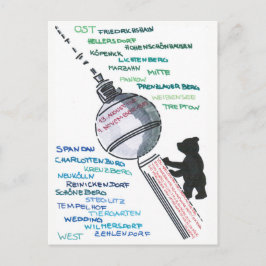 Cartão Postal Berlim muro arquibancada East oeste Mauerfall