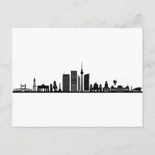 Cartão Postal BERLIN Alemanha Capital City Skyline Silhouette