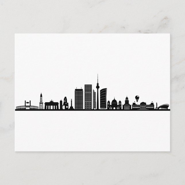 Cartão Postal BERLIN Alemanha Capital City Skyline Silhouette (Frente)
