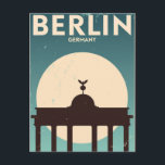 Cartão Postal Berlin Alemanha, comboio Viagem Art Vintage<br><div class="desc">vintage,  retro,  viagem,  moderno,  aquarela,  clássico,  brandenburg gate,  Berlim,  Alemanha,  ilustração, </div>