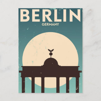 Cartão Postal Berlin Alemanha, comboio Viagem Art Vintage