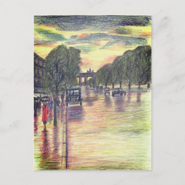 Cartão Postal Berlin Germany Brandenburger Tor Gate Card (Frente)