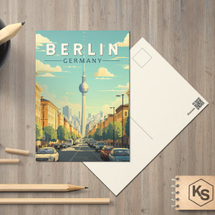 Cartão Postal Berlin Germany Viagem Art Vintage
