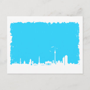 Cartão Postal Berlin Skyline Farbe blau