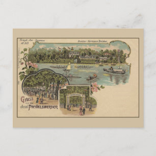 Cartão Postal Berlin Spandau Pichelswerder isle Litho